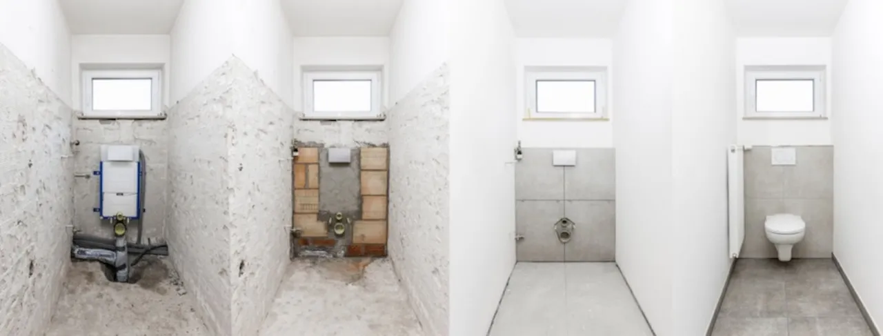 Sascha Stivic - Badezimmer vor/nach der Renovierung